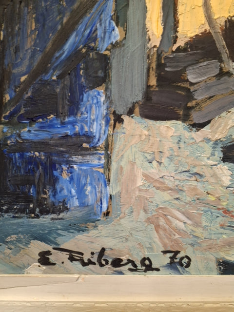 Maleri: Gade i by, Erik Friberg